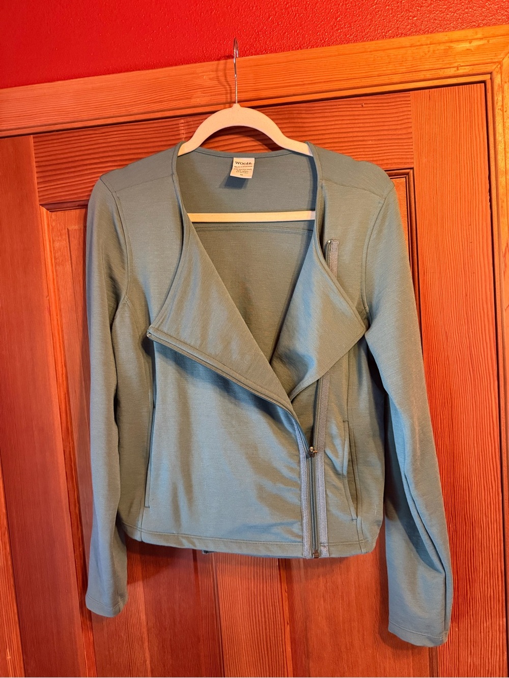 Asymmetrical Light Teal Utility Jacket for Women
